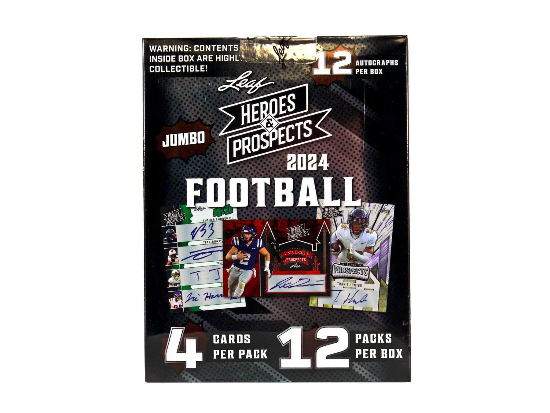 2024 Leaf Heroes & Prospects Football Hobby Jumbo Box
